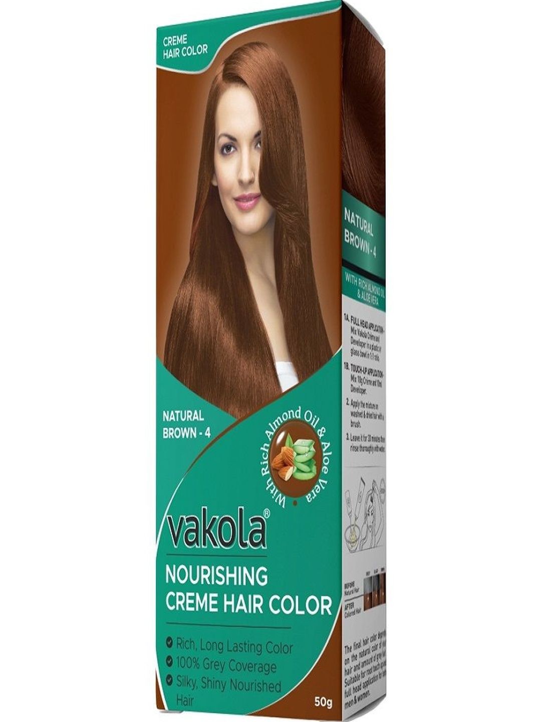 VAKOLA Natural Brown Permanent Hair Color - 50 g-picture-51