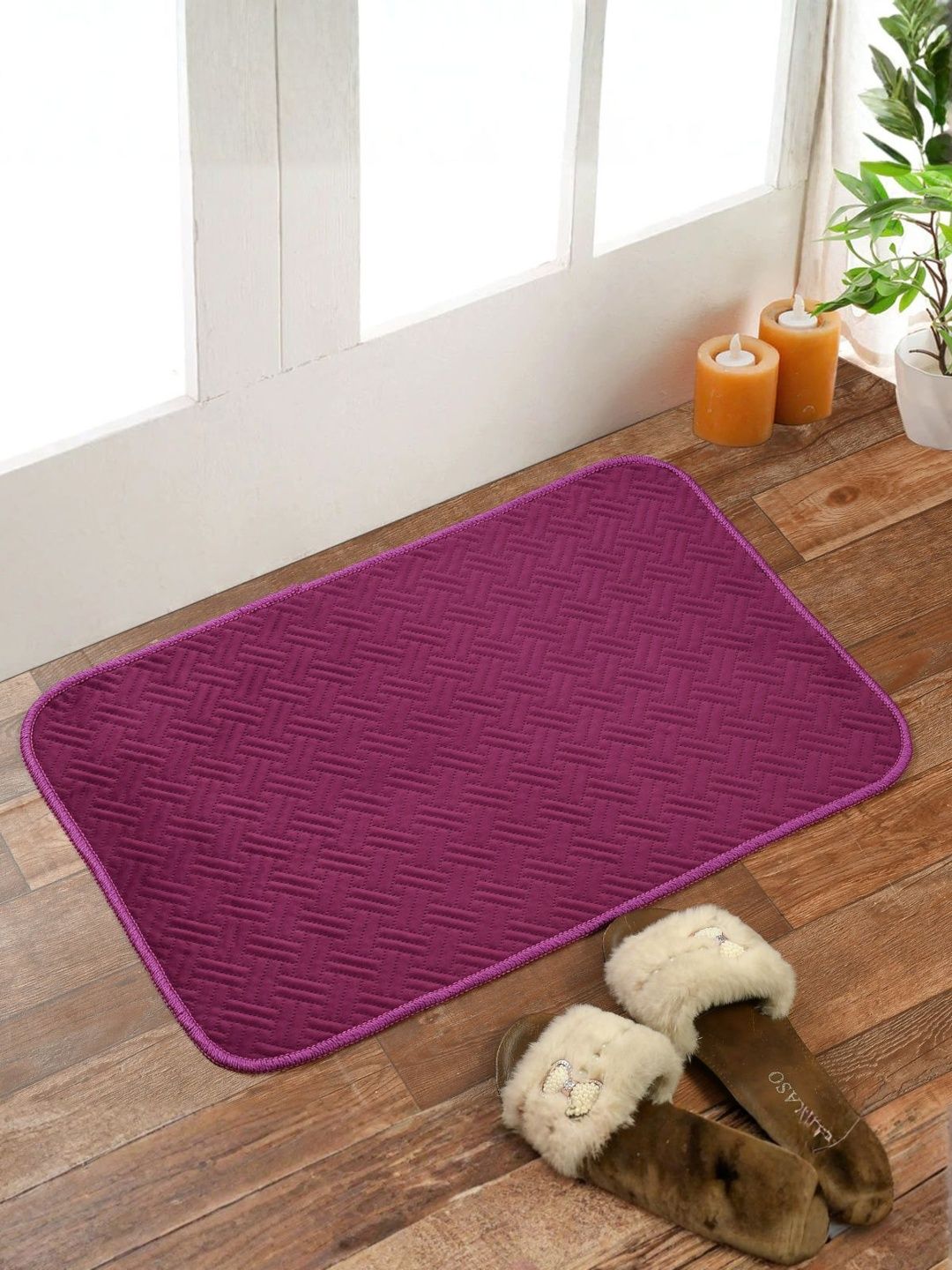 Florida Purple Self Designed Anti Skid Indoor Doormats-image-48