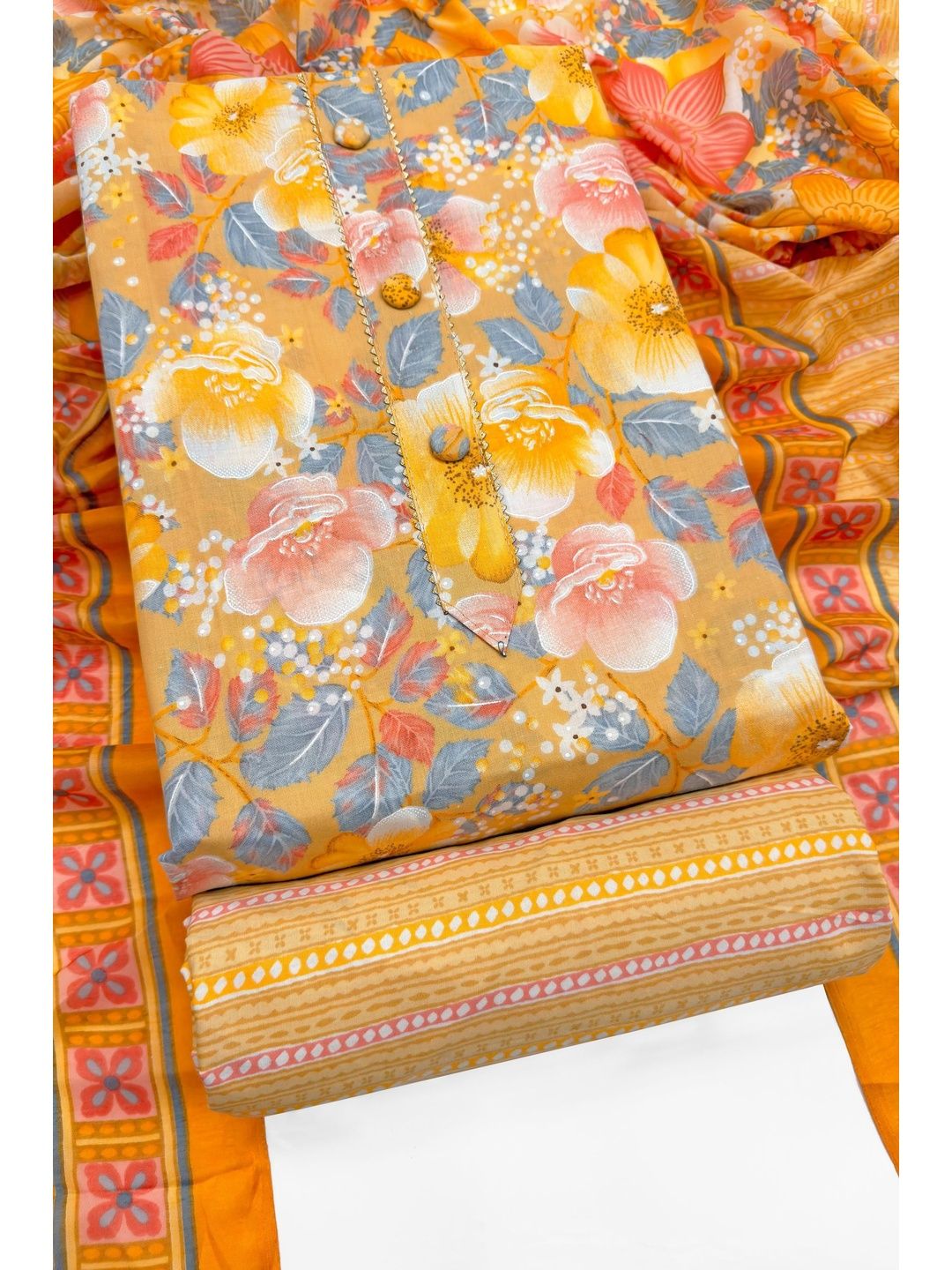 Mitera Printed Pure Cotton Unstitched Dress Material-picture-46