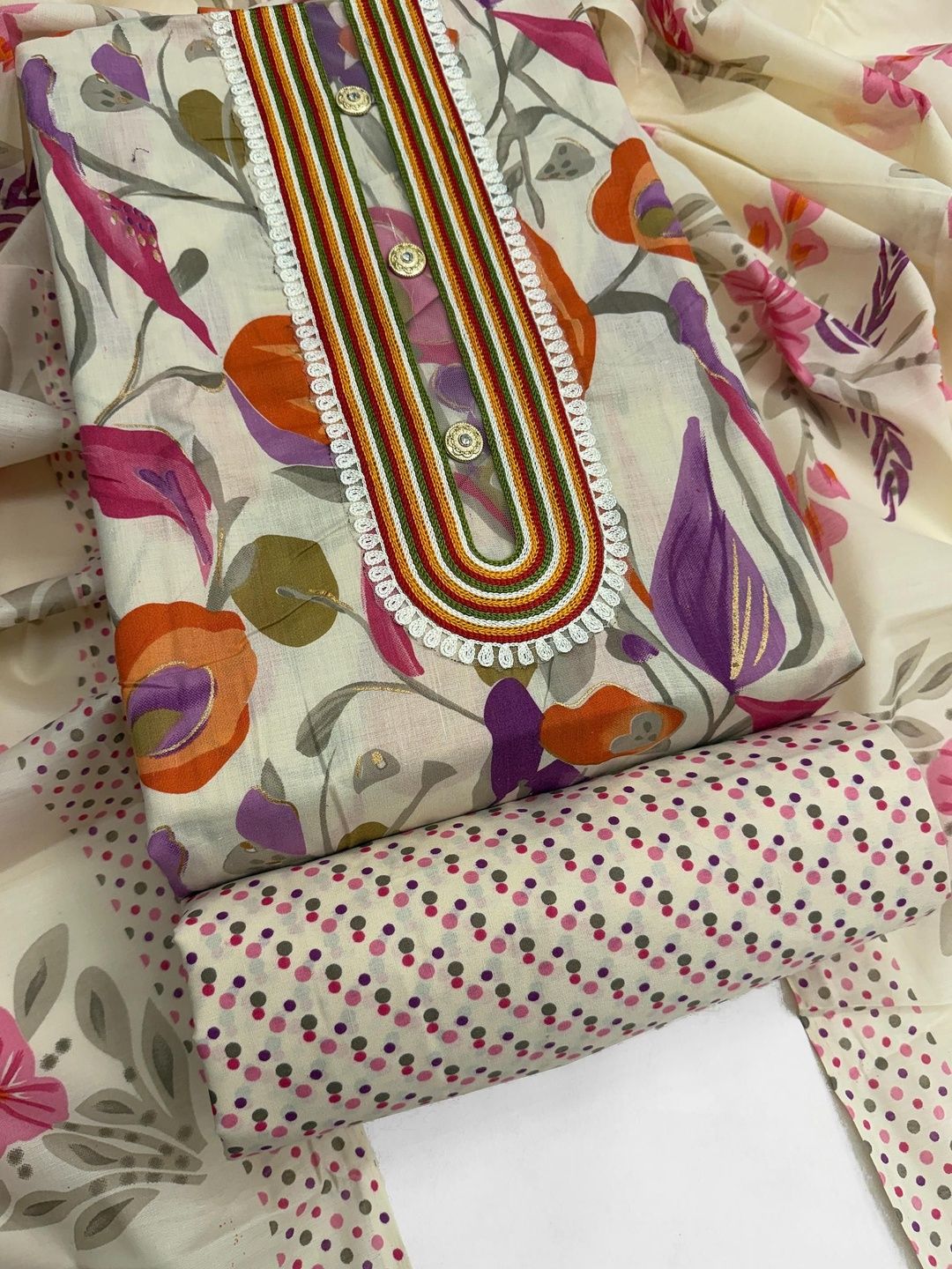 Mitera Printed Pure Cotton Unstitched Dress Material-picture-34