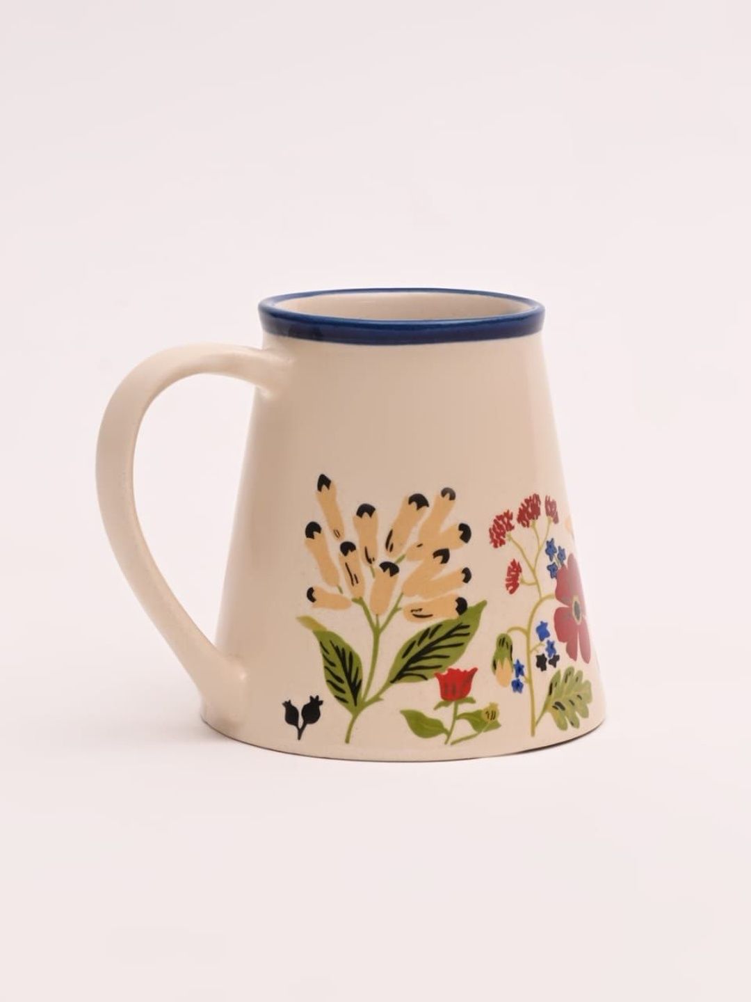 Arte Kshirodha White & Green Floral Printed Ceramic Glossy Mugs Set of Cups and Mugs-image-20