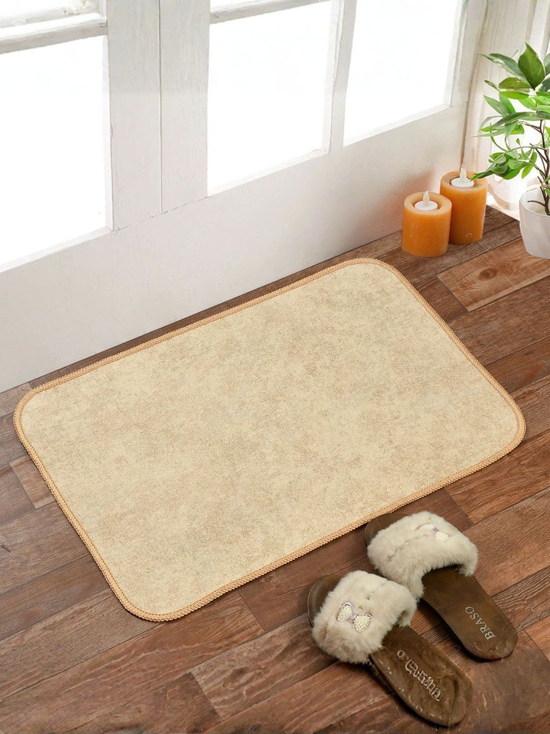 Florida Cream-Colored Self Designed Anti Skid Indoor Doormats-image-16