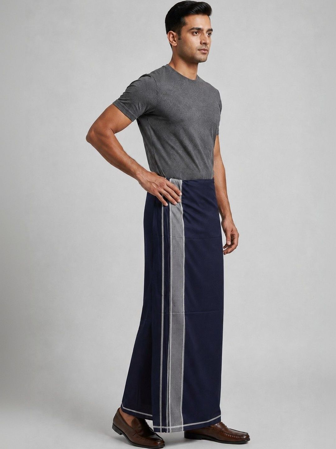 Sharan Elegance Men Striped Cotton Dhoti Dhotis-picture-20