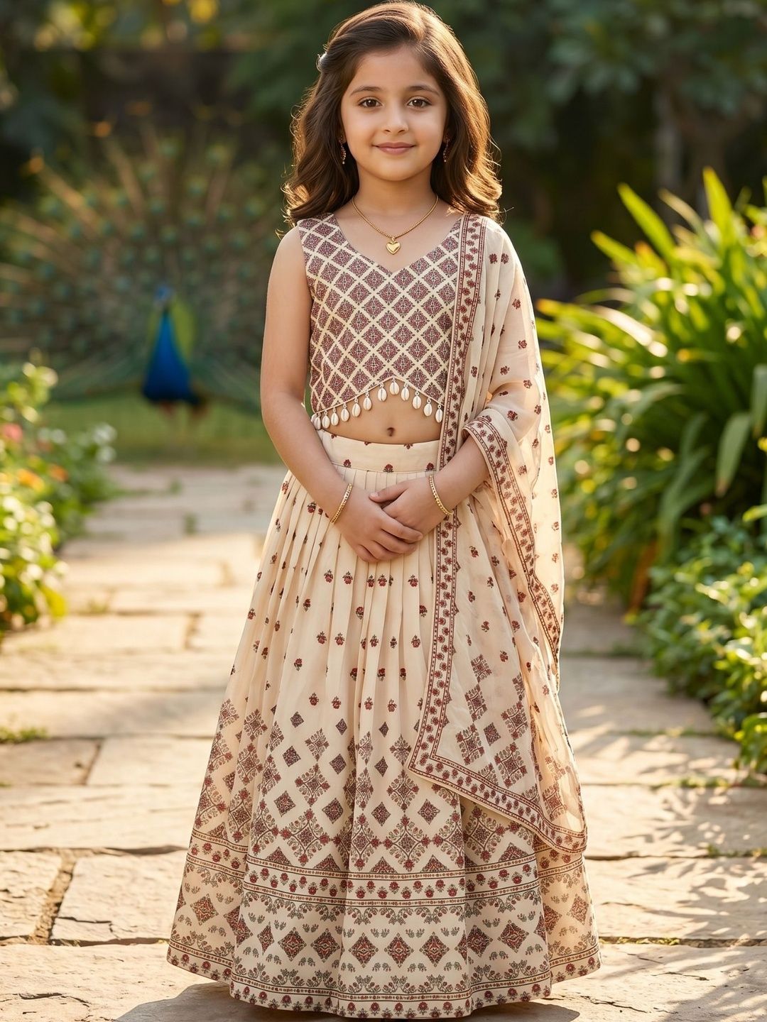 KALINI Girls Printed Ready to Wear Lehenga & Blouse With Dupatta-image-31