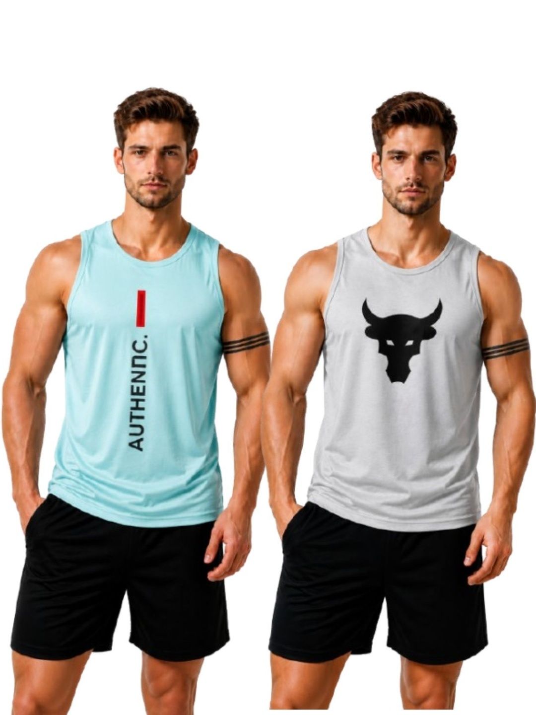 eliteeleganceapparel Pack of 2 Printed Gym Vest-image-3