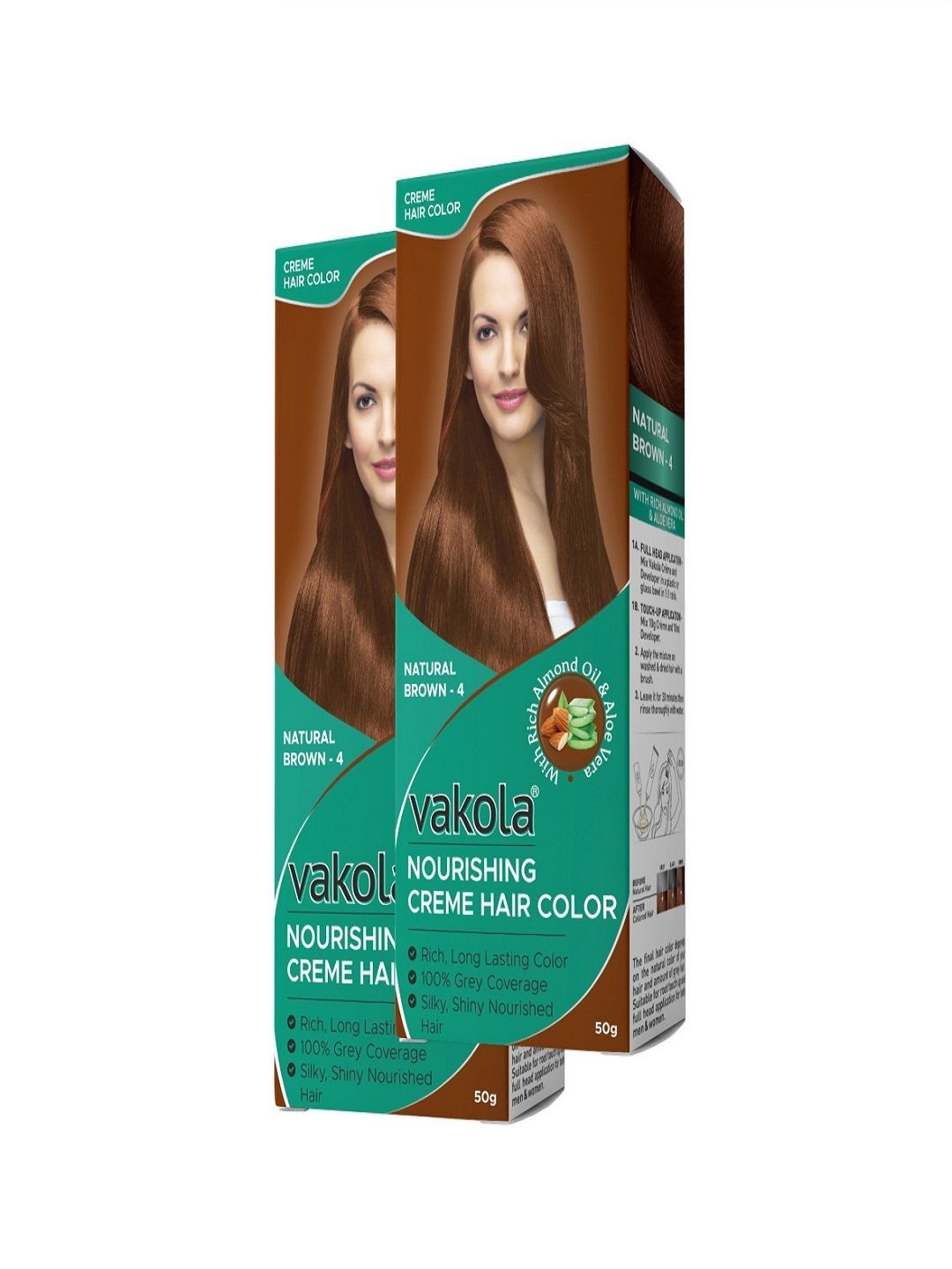 VAKOLA Set Of 2 Natural Brown Permanent Hair Color - 50 g Each-picture-57
