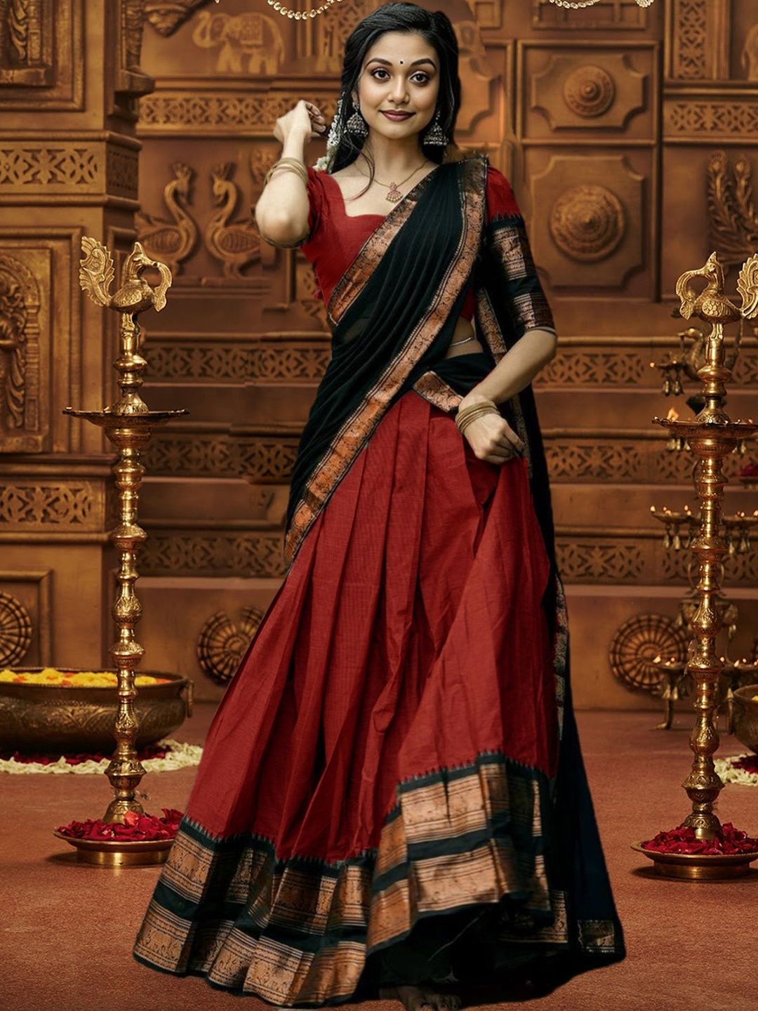R K INFINITIVE Woven Design Unstitched Lehenga & Blouse With Dupatta-picture-32