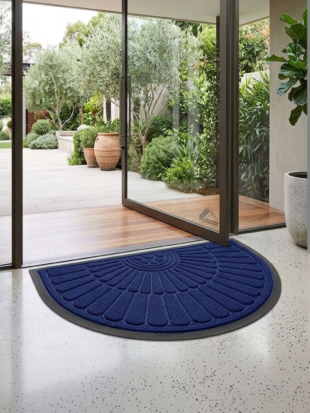AaHo Decor Blue Anti-Skid Semi Circle Doormats-image-11