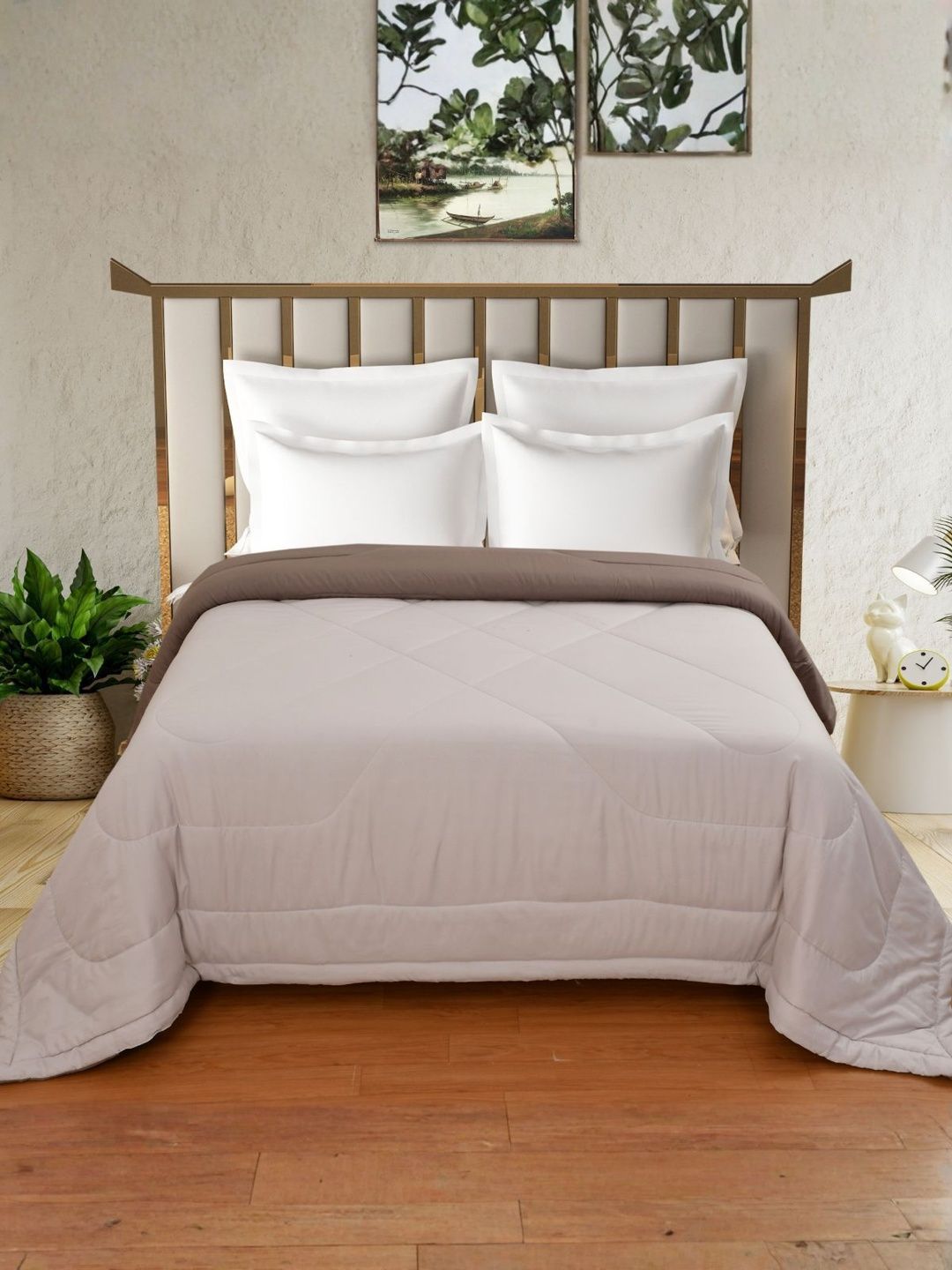 Florida Bronze-Toned & Copper-Toned Microfiber AC Room Comforter-picture-13