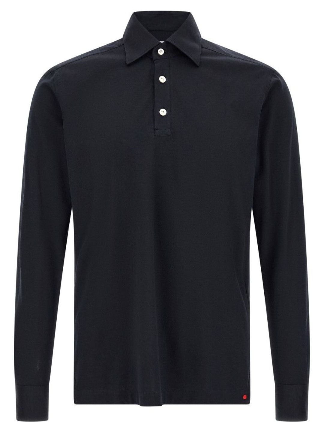 kiton Dark Blue Solid Shirt Collar Polo-picture-16