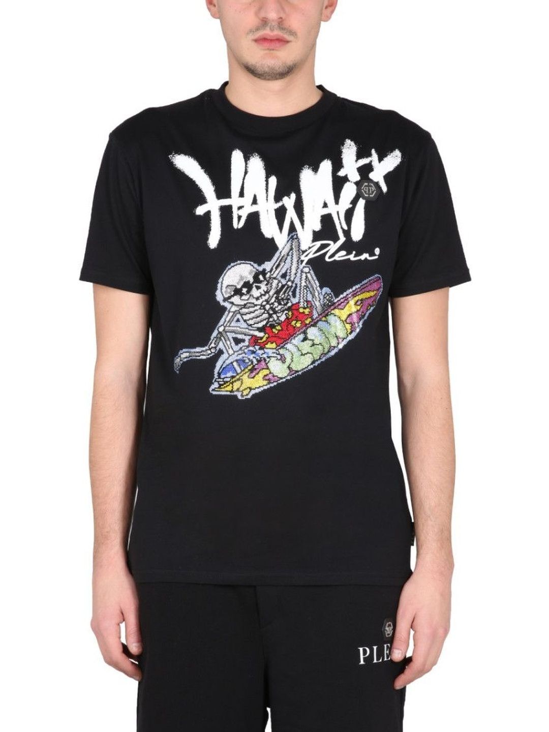 PHILIPP PLEIN Graphic Printed Round Neck Short Sleeves Pure Cotton T-Shirt-picture-16
