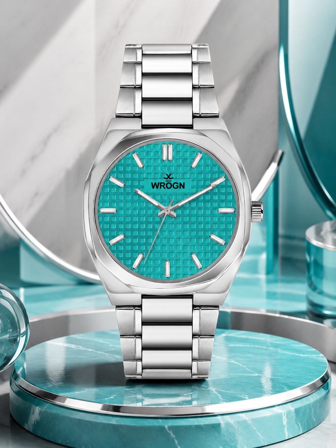 WROGN Men Brass Dial & Stainless Steel Bracelet Style Straps Analogue Watch HOBWRG0609-S.BL-picture-11
