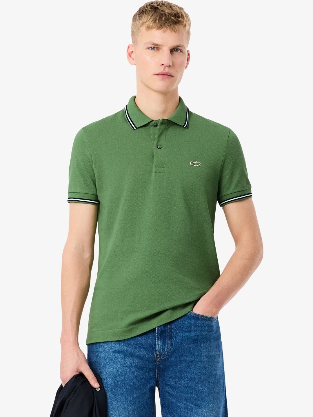 Lacoste Men Brand Logo Polo Collar T-shirt-image-44