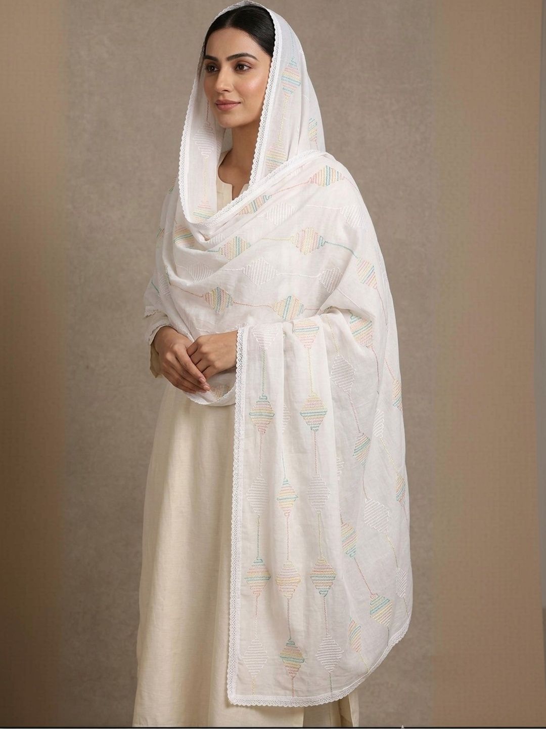 EBADAT Embroidered Dupatta with Thread Work-picture-46