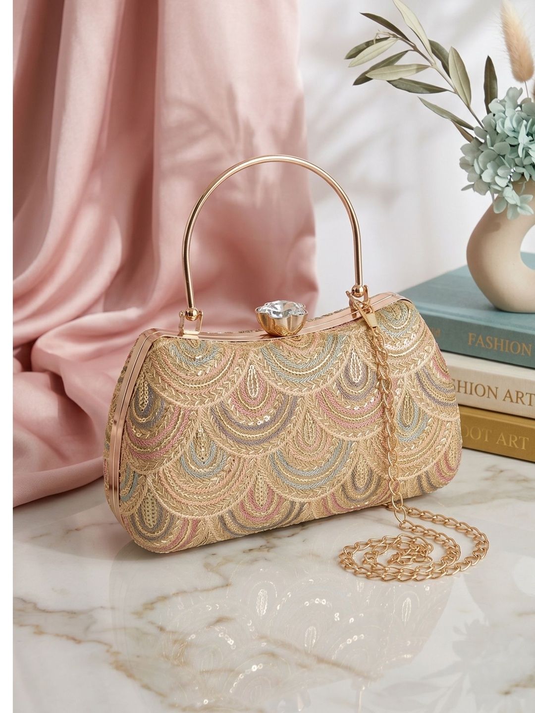 DressBerry Embroidered Embellished Box Clutch-picture-51