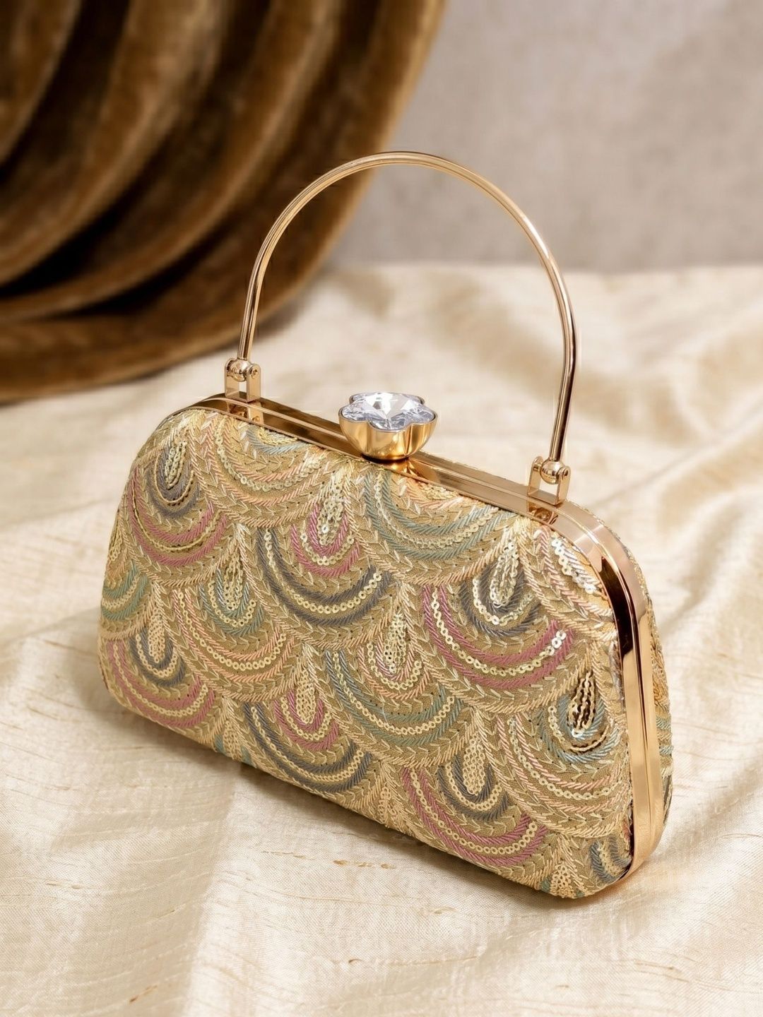 DressBerry Embroidered Embellished Box Clutch-picture-19