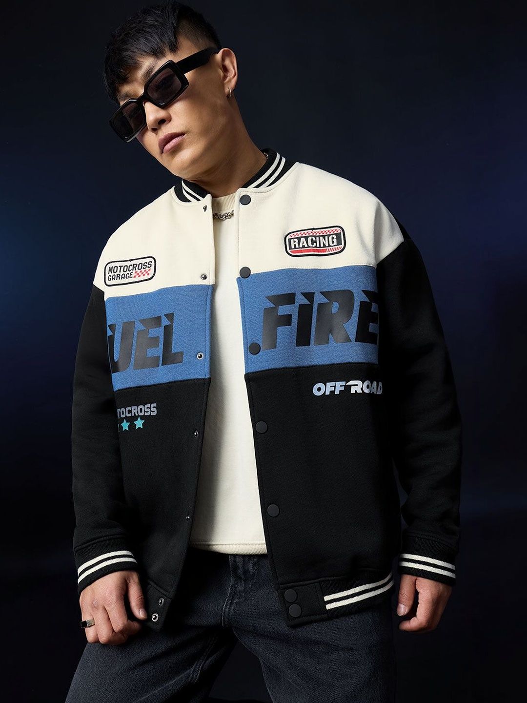 The Souled Store Men Typography Colourblocked Lightweight Bomber Jacket-picture-48