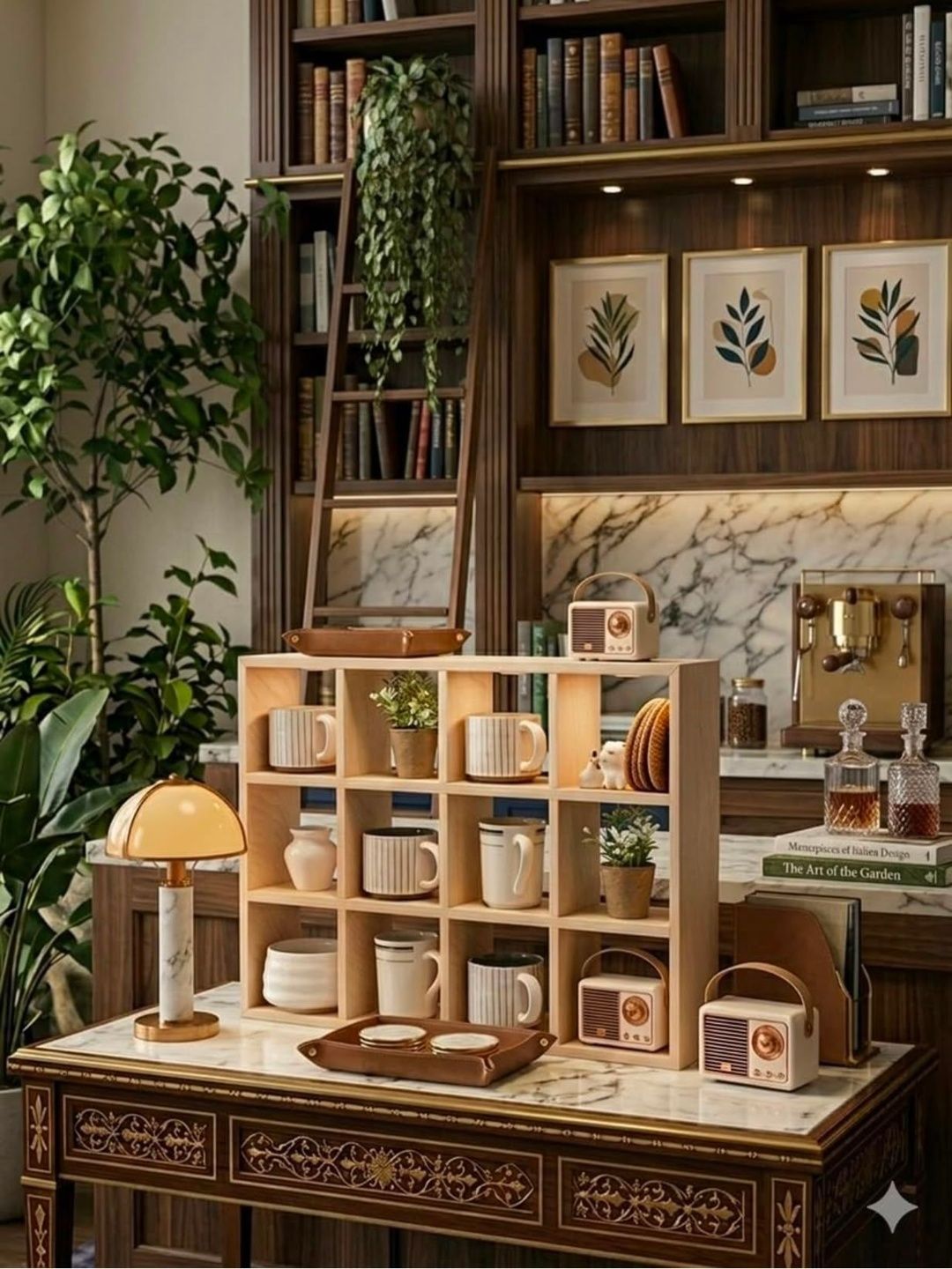 shailwood Brown Wood Wall Shelf with Keyholders-image-43