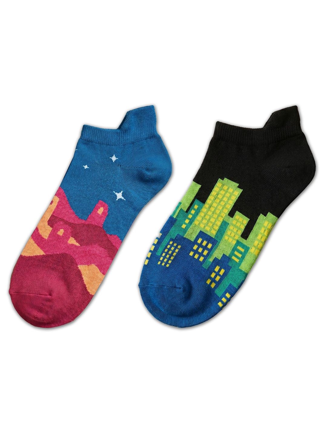 bummer Unisex Pack of 2 Cotton Patterned Ankle Length Socks-picture-20