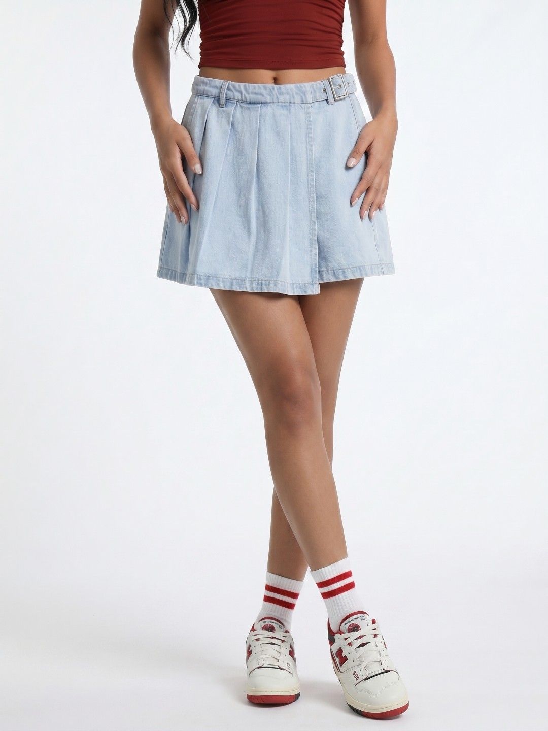 glitchez Women Pure Cotton Mini Skorts Skirt-picture-17