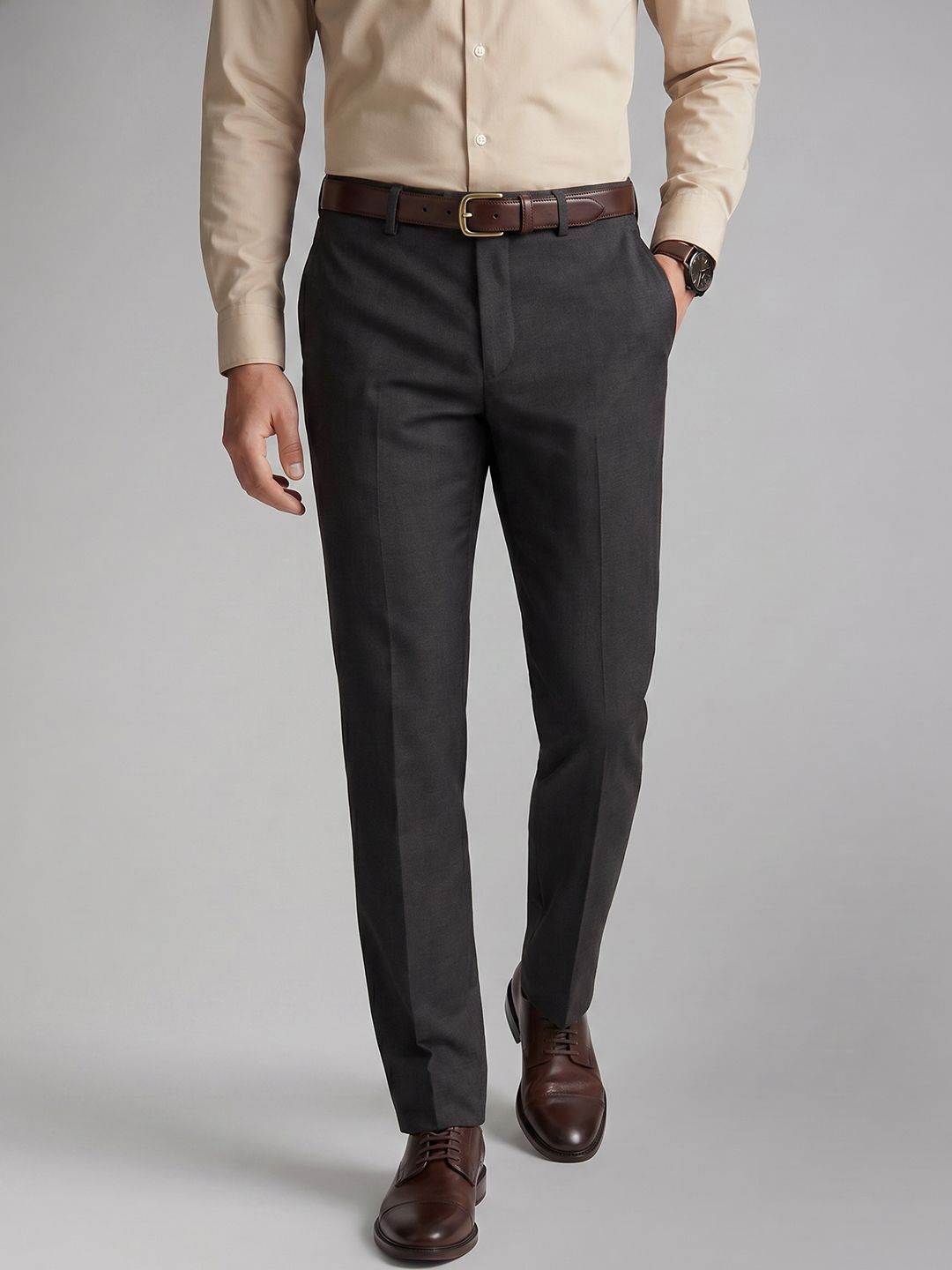 Louis Philippe Men Slim Fit Formal Trousers-picture-37