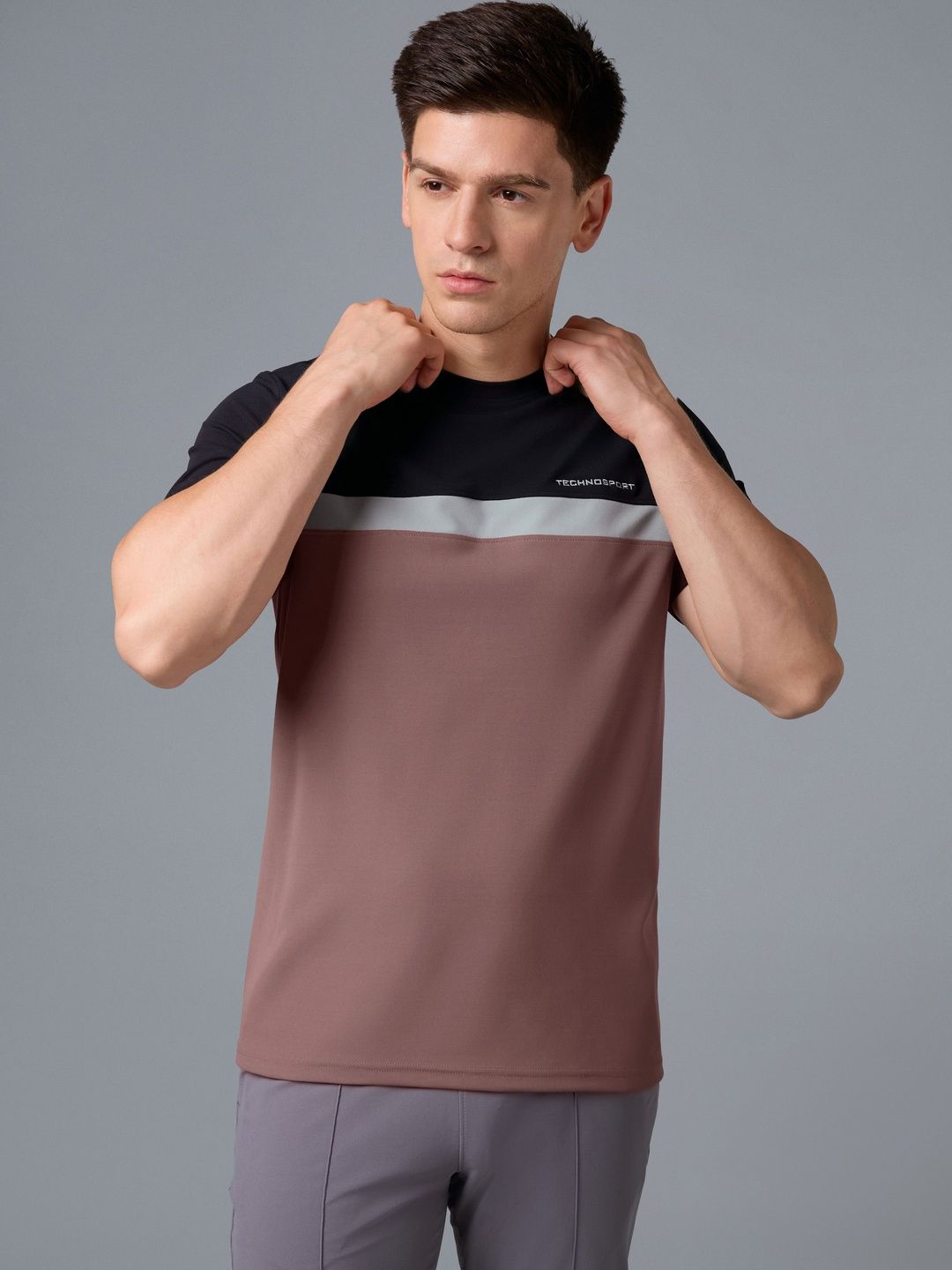Technosport Men Colourblocked Slim Fit T-shirt-picture-35