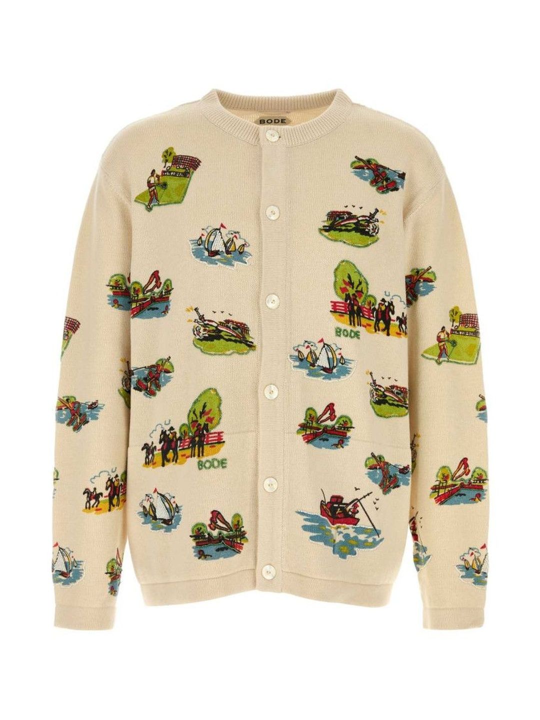 bode Beige Crew Neck Cardigan-picture-43