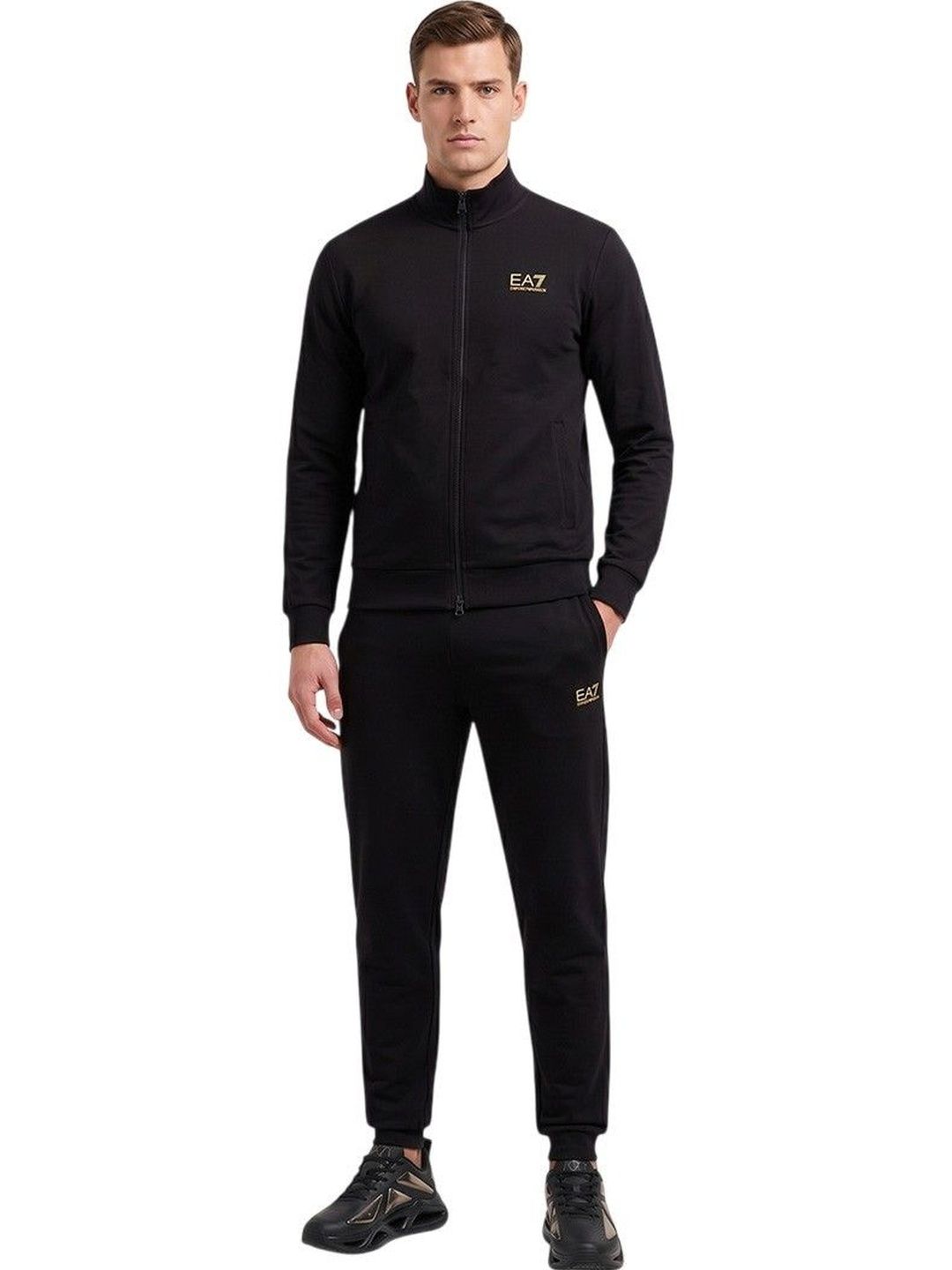 ea7 emporio armani Black Cotton Logo Tracksuit-picture-43