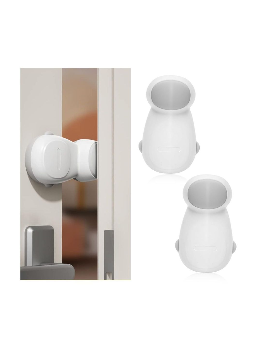 SERPLEX 2-Pcs White Baby Safety Anti-Pinch Flexible Door Stopper-image-6