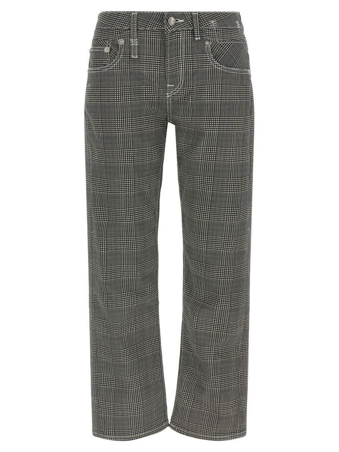 r13 Black Checks Flat Front Pants-picture-57