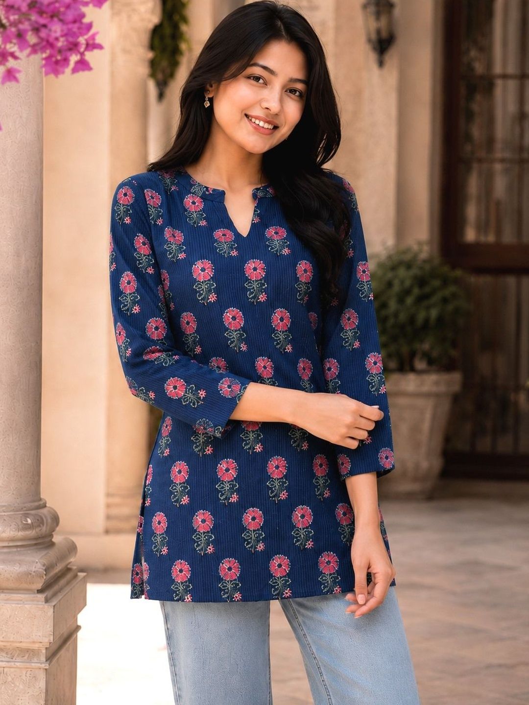 Anouk Rustic Floral Print Cotton Top-image-37