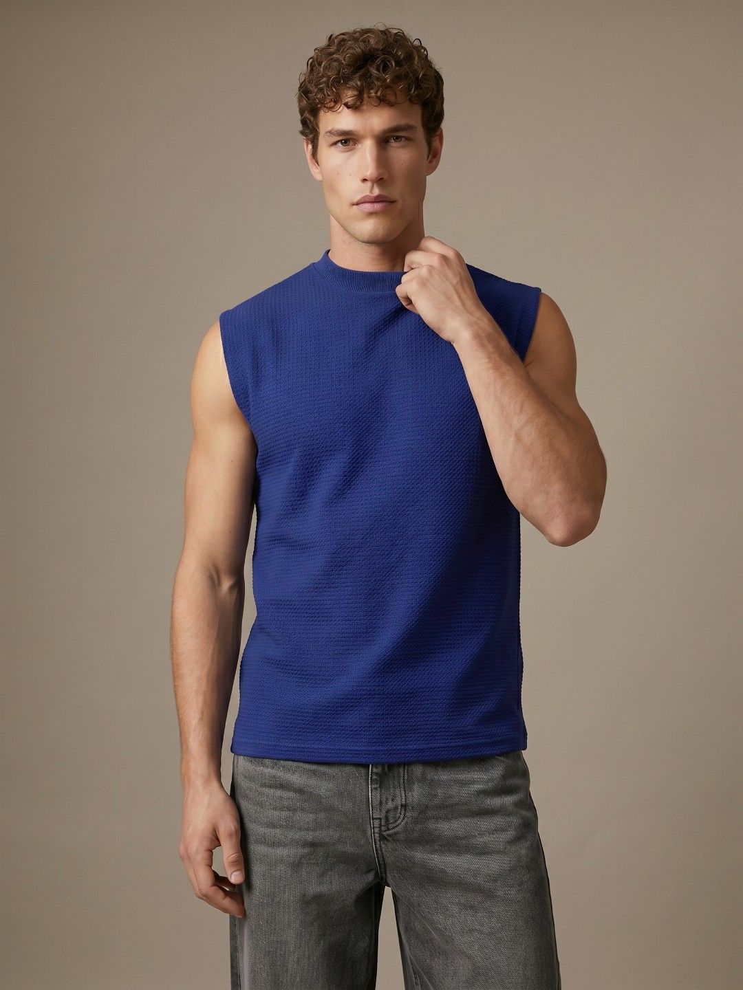 glitchez Self-Design Sleeveless Relaxed Fit T-shirt-picture-19
