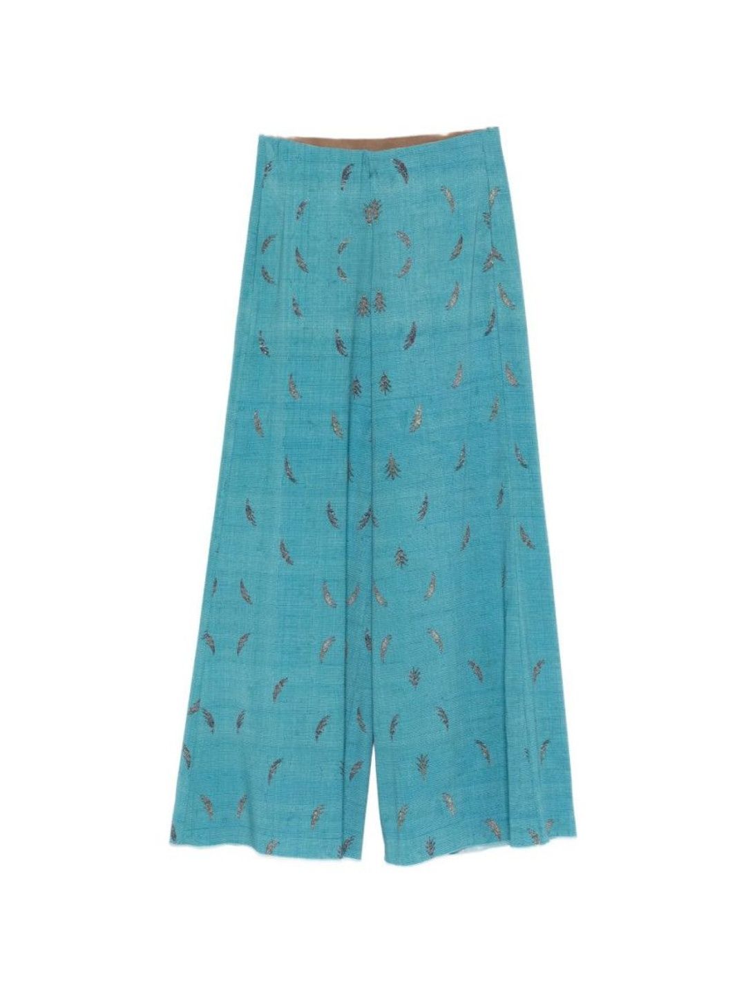 pierre louis mascia Blue Printed Silk Trousers-picture-42