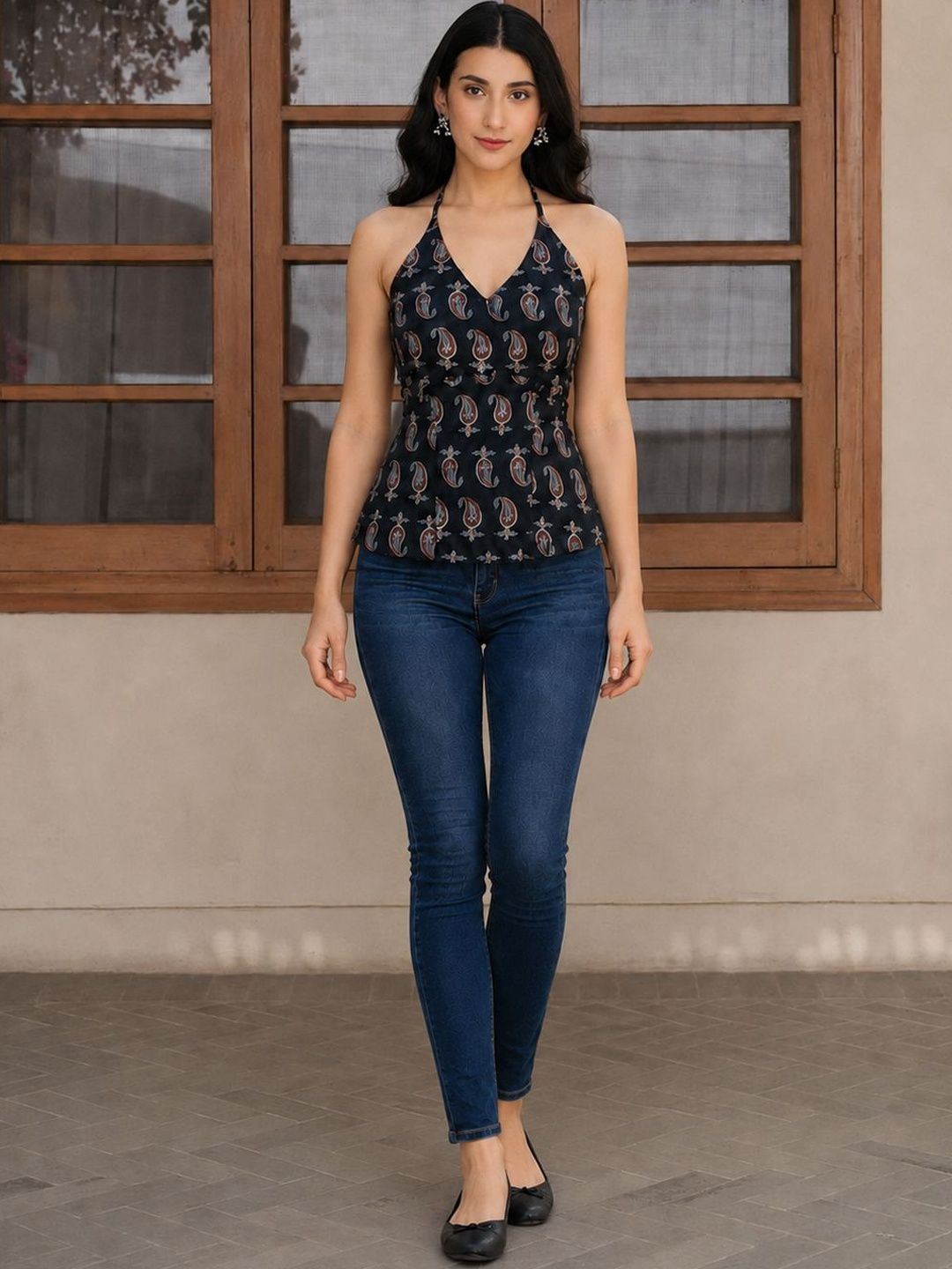 Aaghnya Paisley Printed Halter Neck Kurti-picture-32