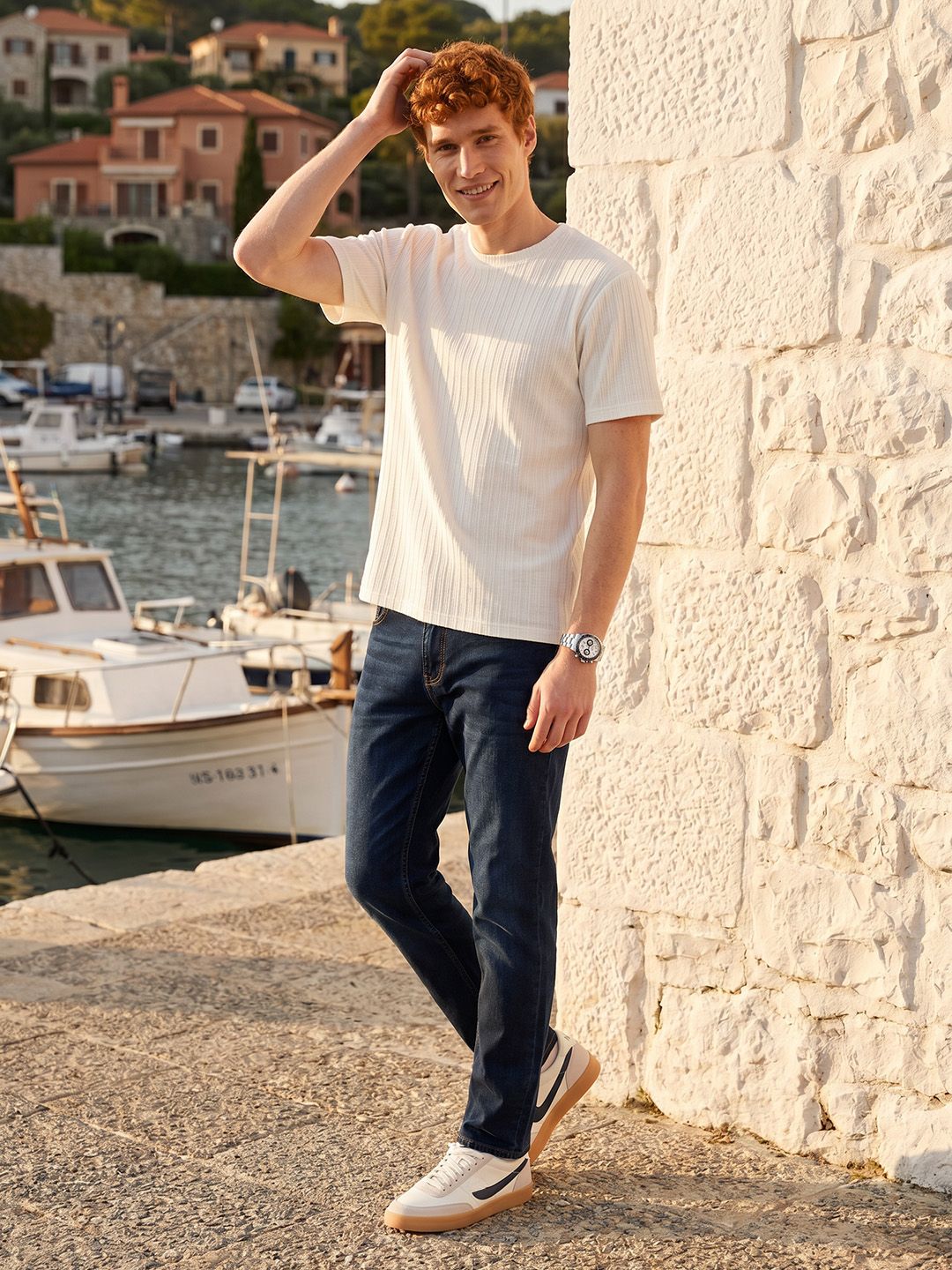 Mast & Harbour Men Straight Fit Light Fade Stretchable Jeans-picture-42