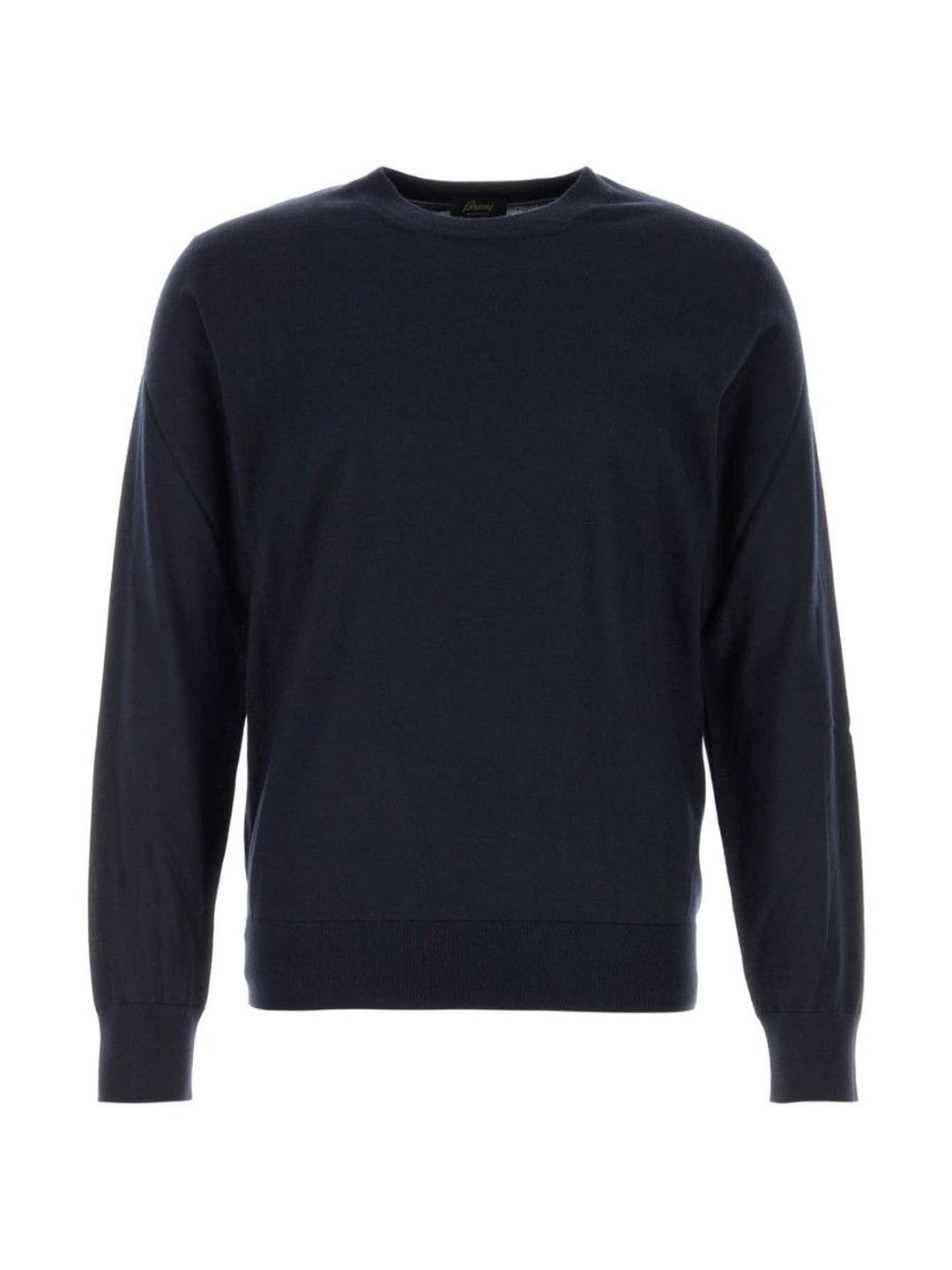 brioni Navy Blue Solid Sweaters-picture-15
