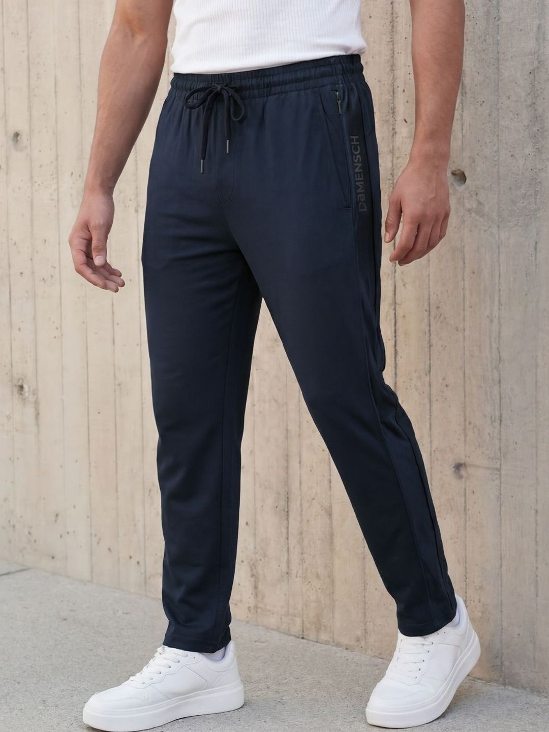 DAMENSCH Men Tapered Fit Brand Logo Rapid-Dry Training Track Pants-picture-10