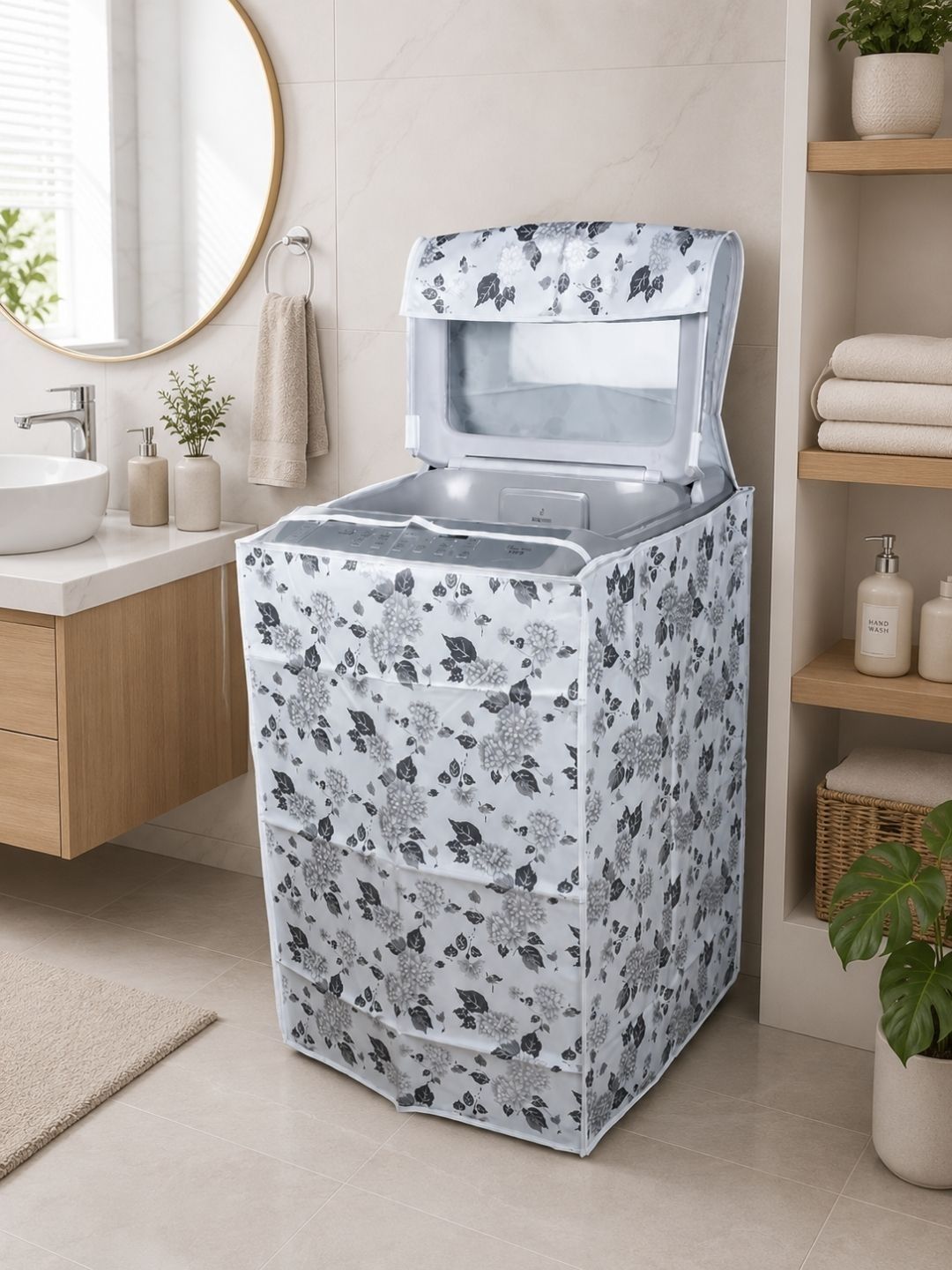 MW PRINTS Multicoloured Printed PVC Top Load Washing Machine Cover for LG-picture-32