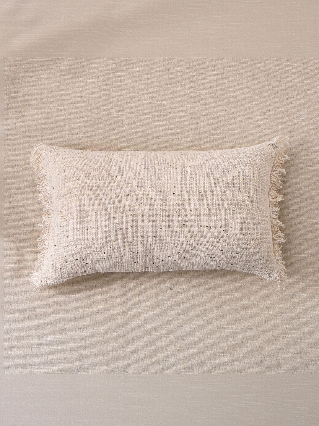 Home Centre Beige Cotton Pre-Filled Rectangle Cushions-picture-41