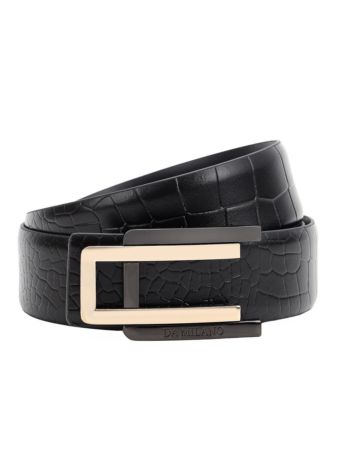 Da Milano Men Textured Leather Formal Belt-picture-13