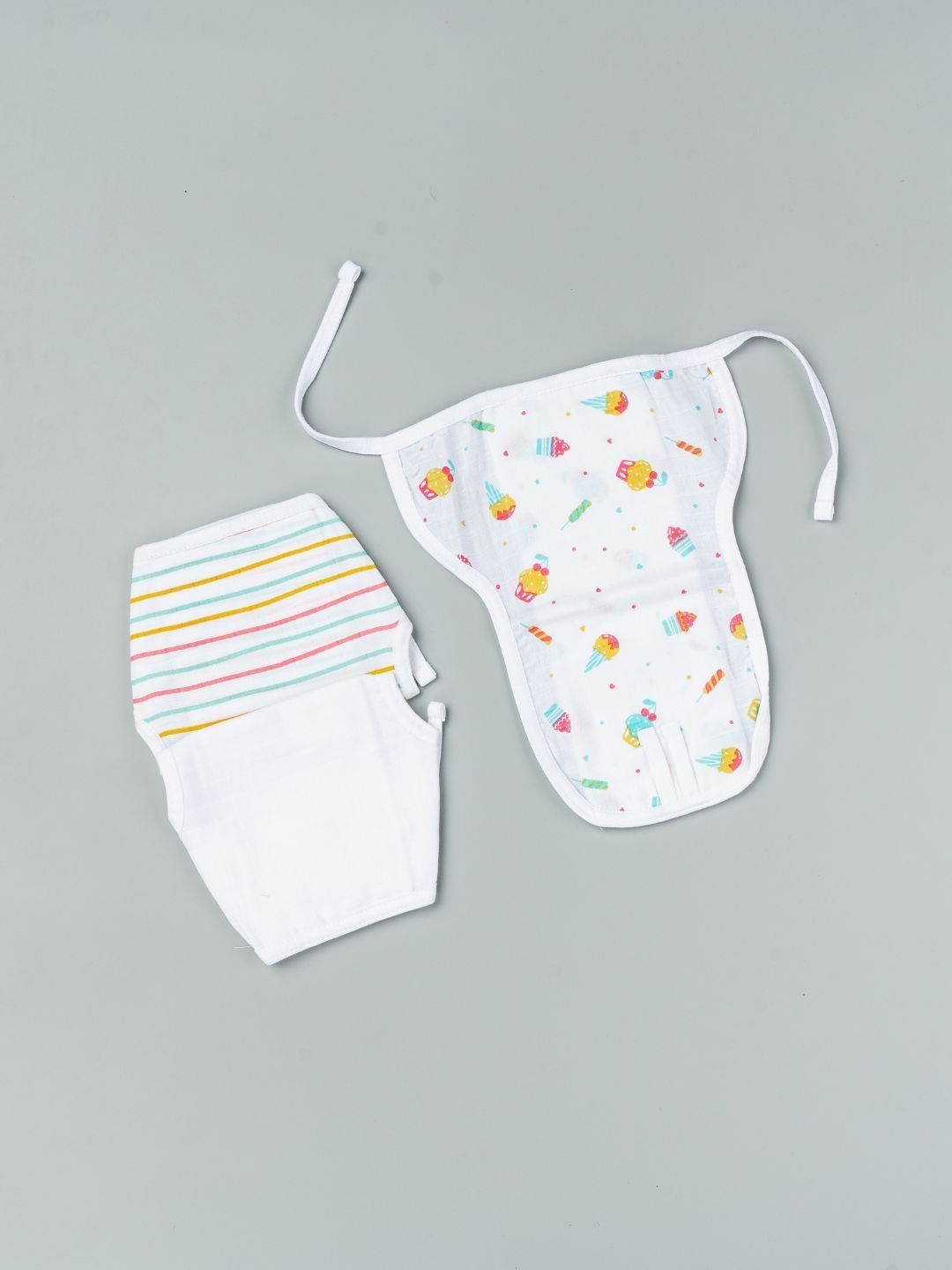 BeeLittle Set Of 3 Organic Stuffed Muslin Velcro Nappy-picture-38