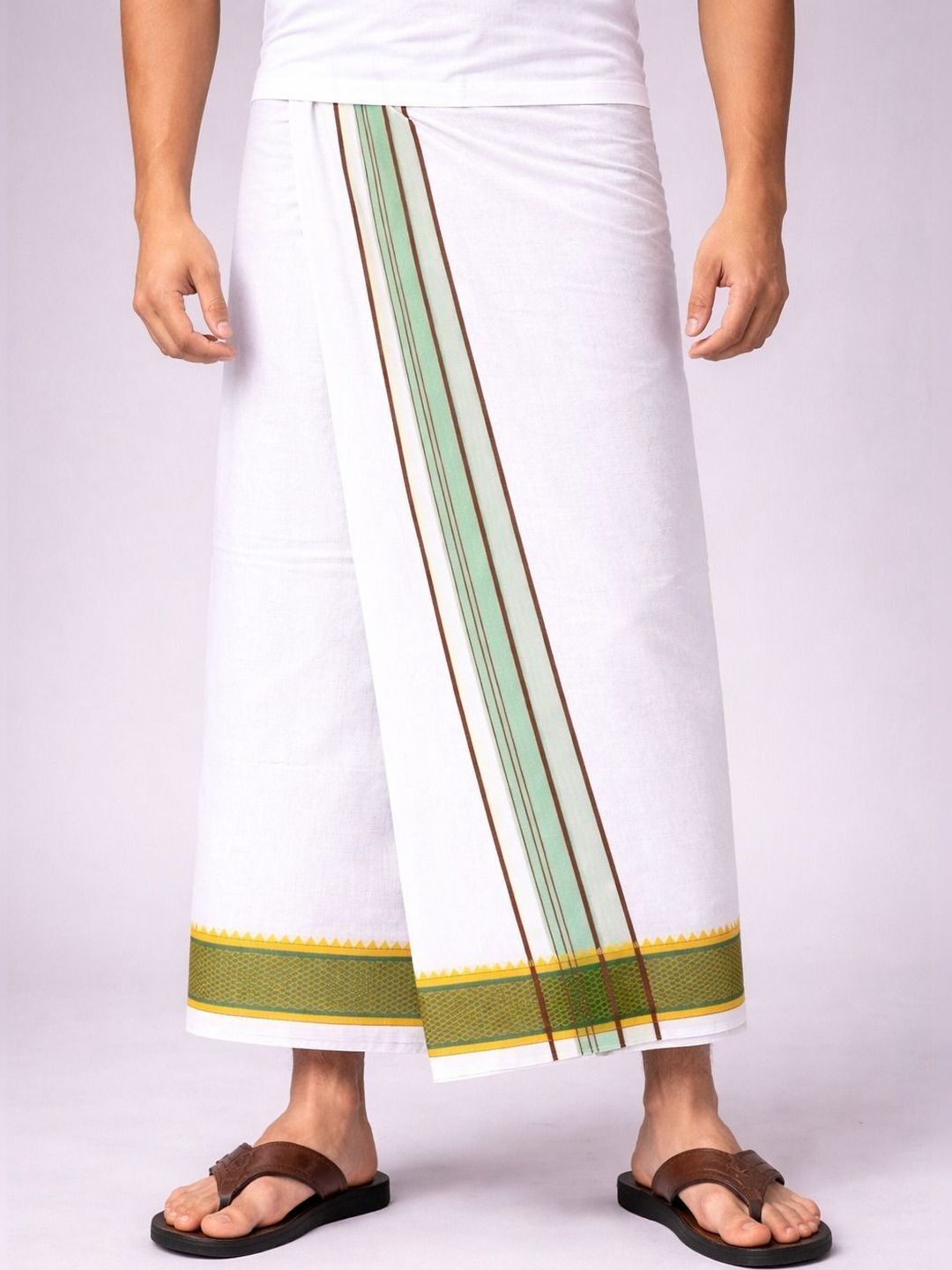 Shree shyam Handloom Men Striped Cotton Dhoti Dhotis-image-37