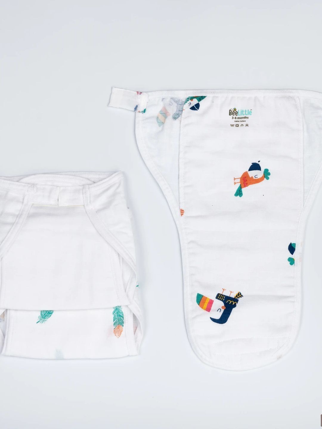 BeeLittle Set Of 3 Organic Stuffed Muslin Velcro Nappy-picture-30