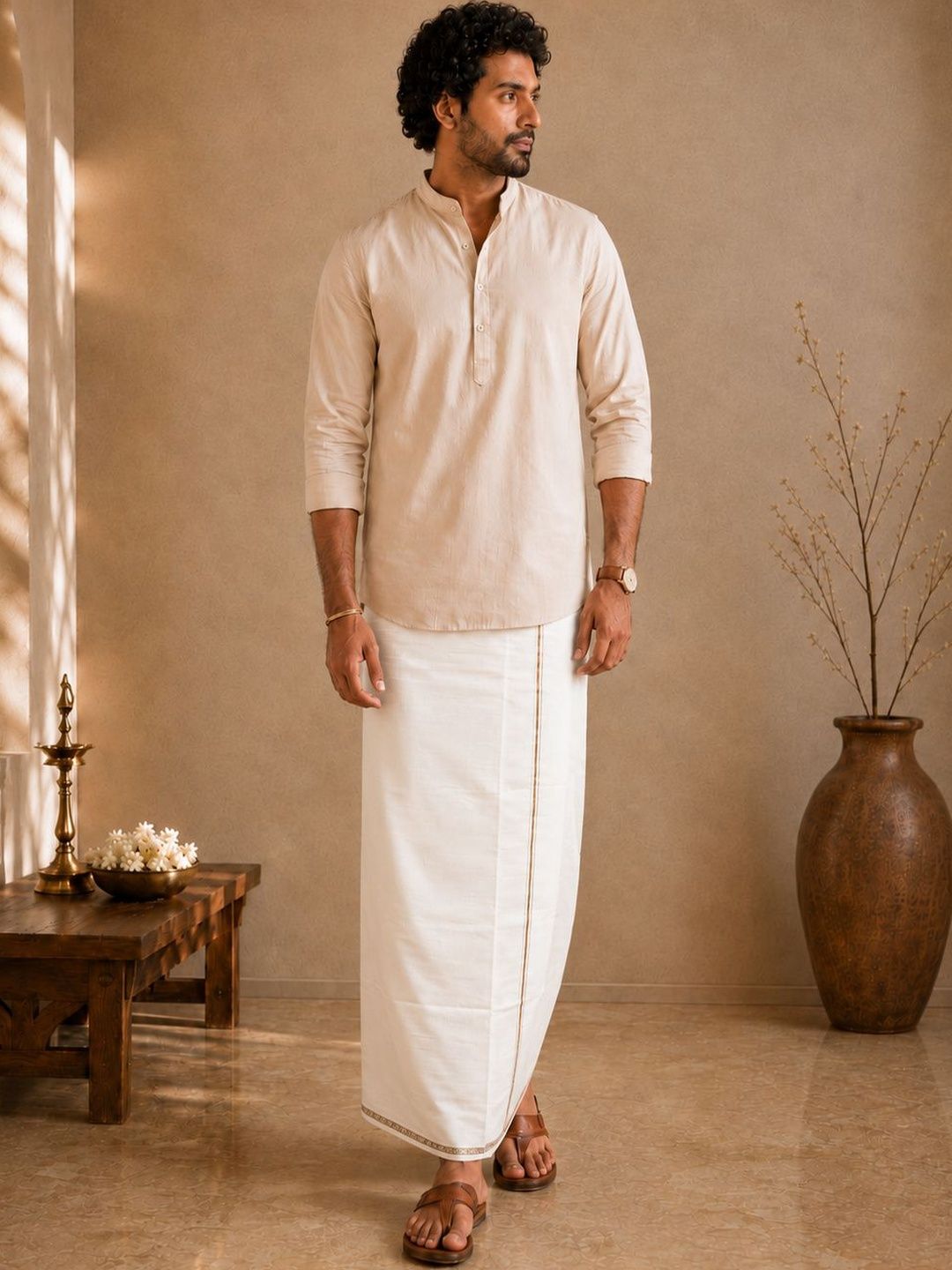AKESHAVAM Men Cotton Dhoti-picture-12
