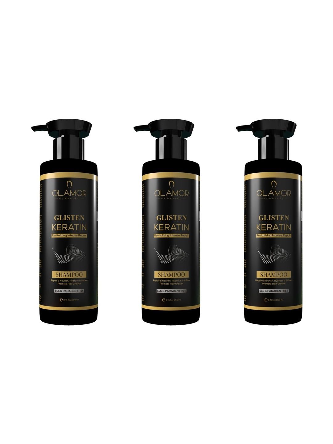 OLAMOR Set Of 3 Glisten Keratin Revitalizing Intense Repair Shampoo - 250 ml Each-picture-25
