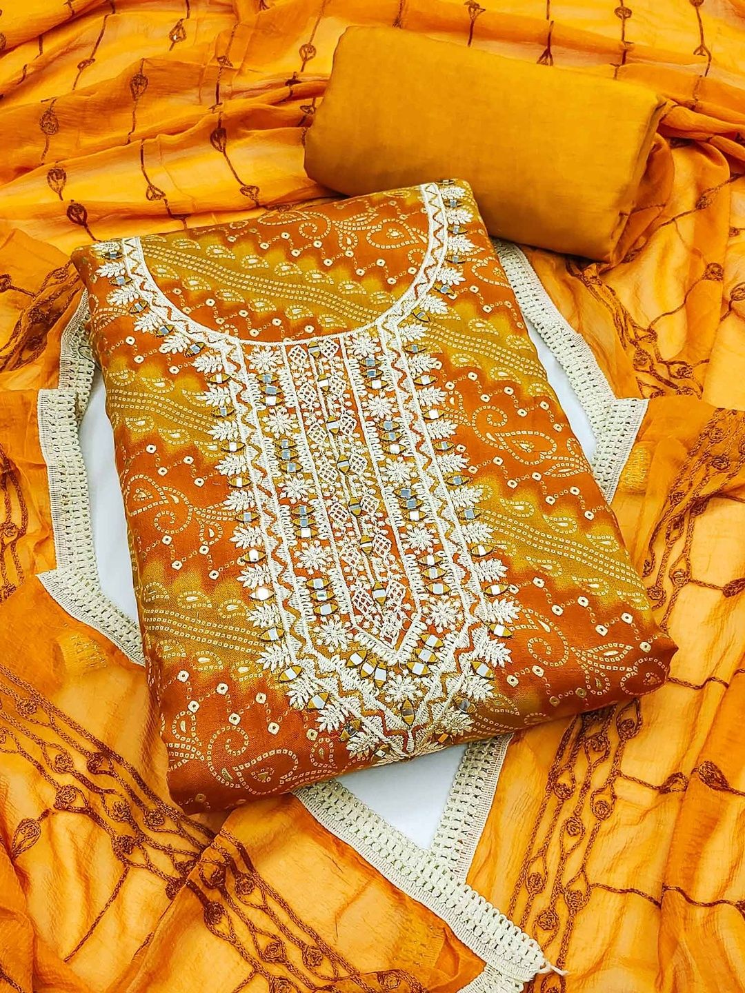 Peachmode Printed Viscose Rayon Unstitched Dress Material-picture-40