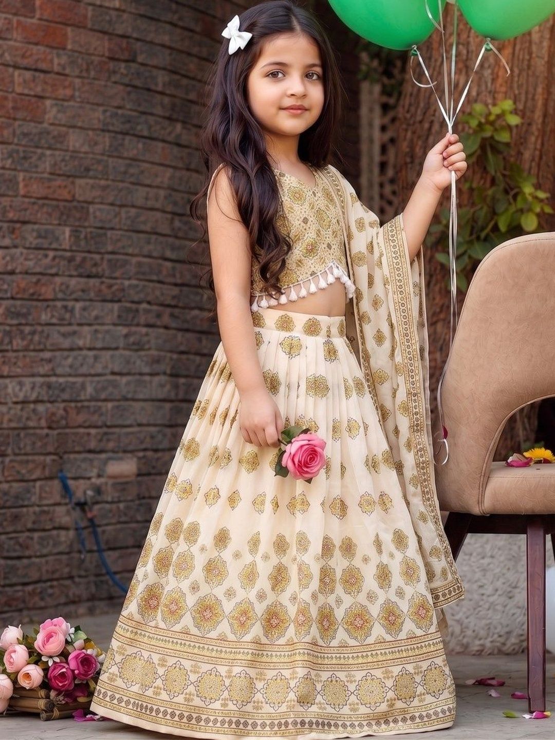 Sangria Girls Mukaish Tie and Dye Ready to Wear Lehenga & Blouse With Dupatta-picture-49