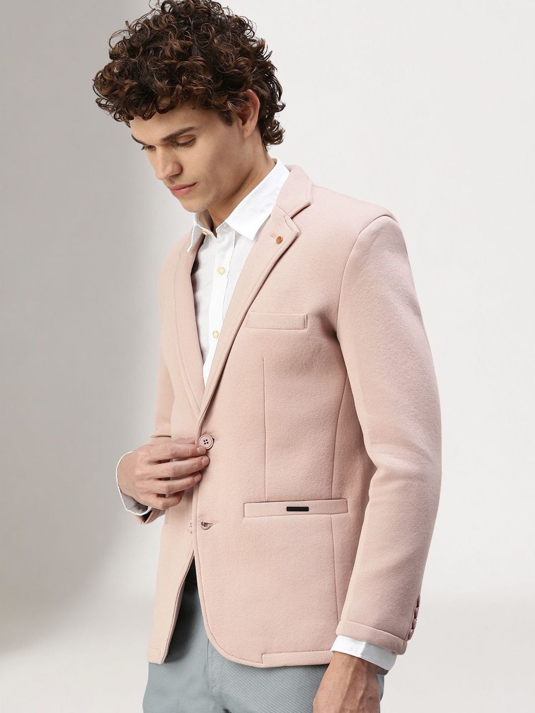 SHOWOFFFF Notched Lapel Single-Breasted Slim Fit Formal Blazers-image-44