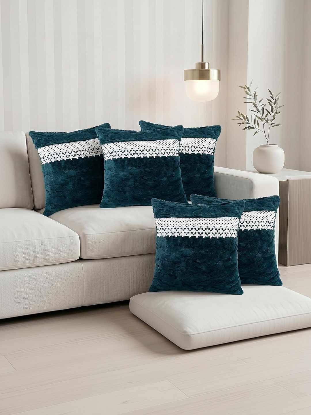 RD TREND Green Set of 5 Square Cushion Covers-picture-14