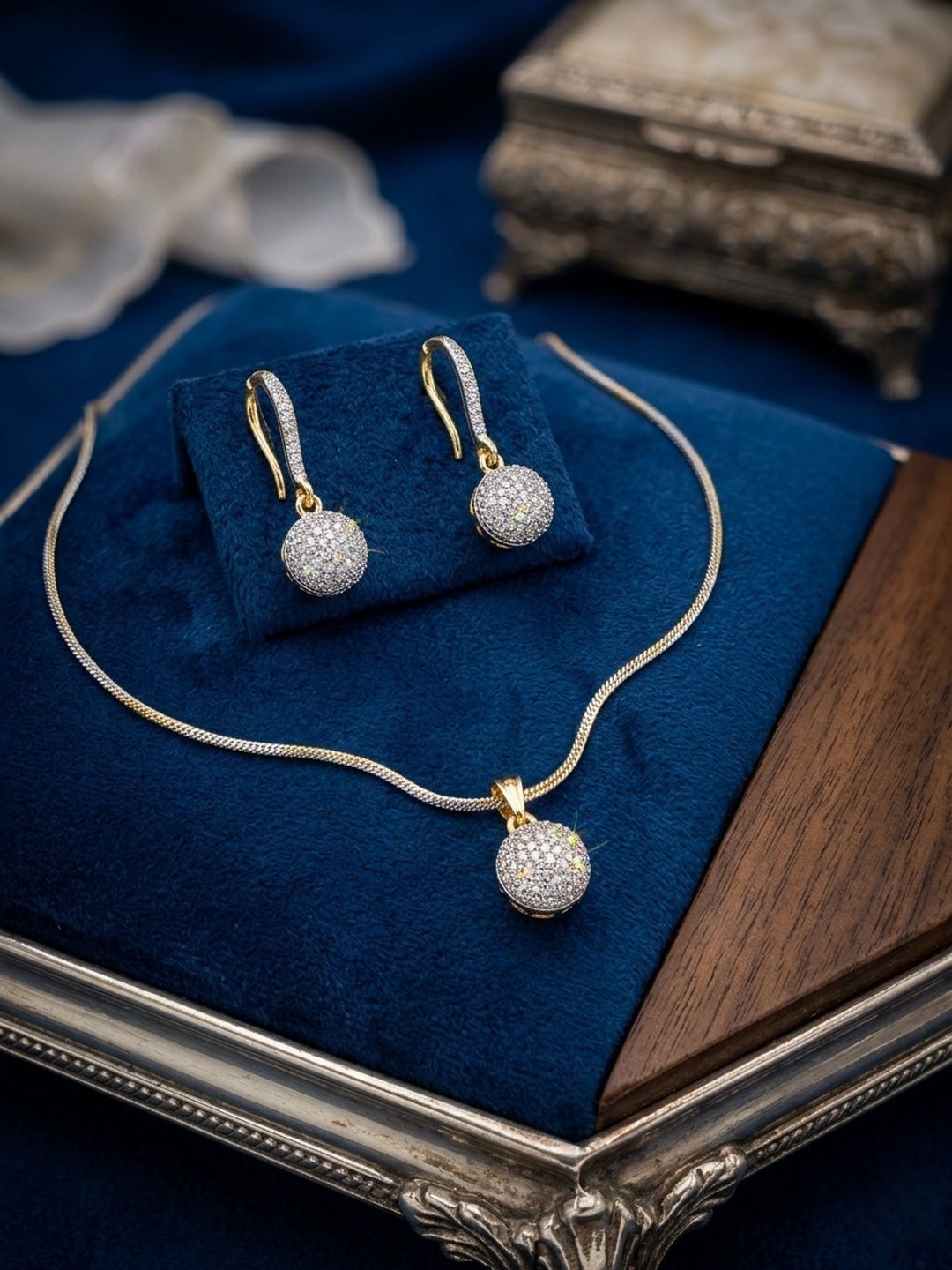Anouk Gold-Plated Spherical Pendants with Chains-image-34